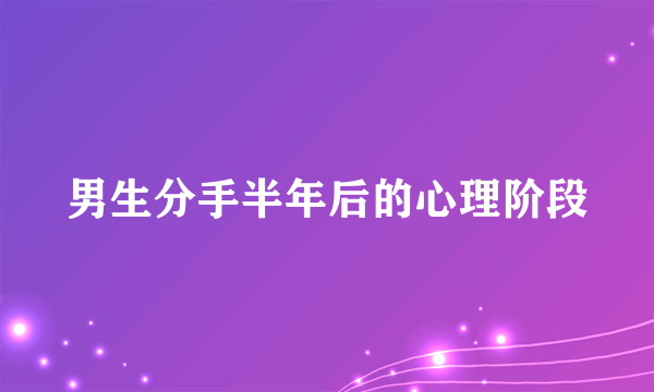 男生分手半年后的心理阶段