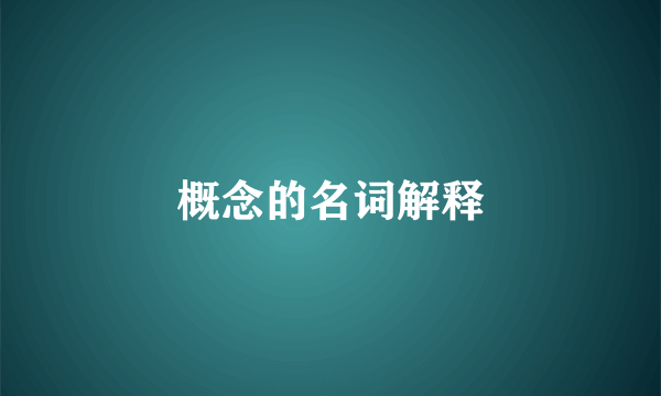 概念的名词解释