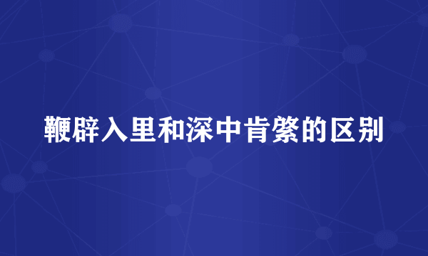 鞭辟入里和深中肯綮的区别