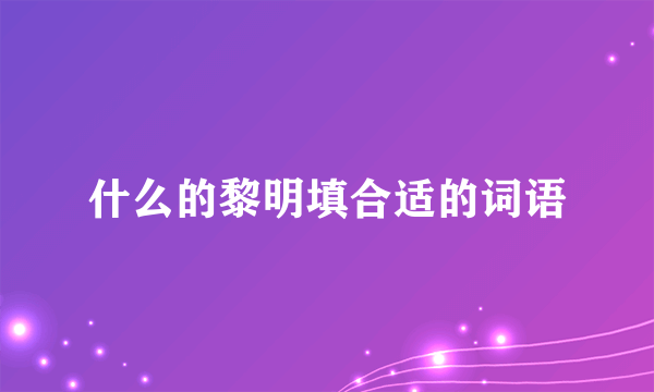 什么的黎明填合适的词语