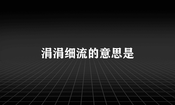 涓涓细流的意思是
