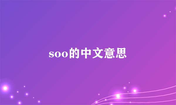 soo的中文意思