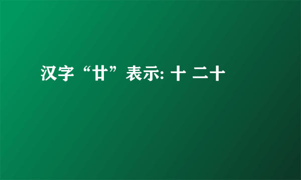 汉字“廿”表示: 十 二十