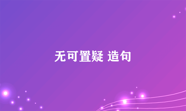 无可置疑 造句