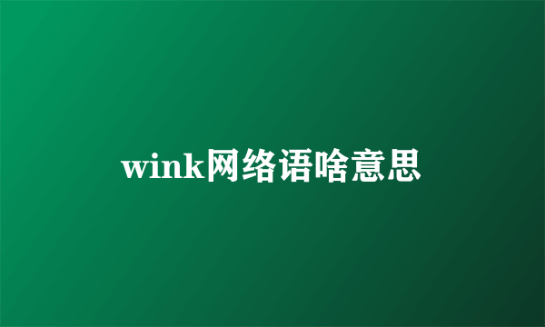 wink网络语啥意思