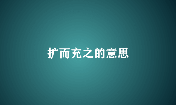 扩而充之的意思