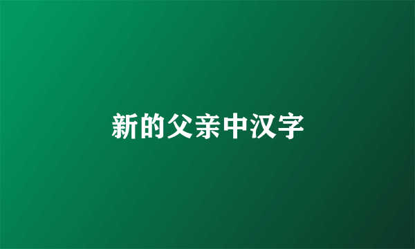 新的父亲中汉字