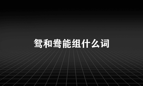 鸳和鸯能组什么词