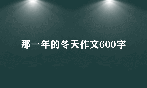 那一年的冬天作文600字