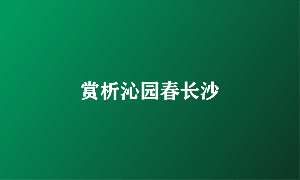 赏析沁园春长沙