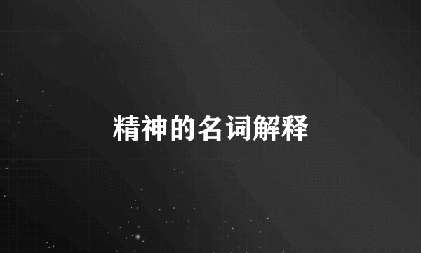 精神的名词解释