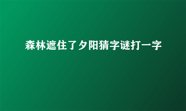 森林遮住了夕阳猜字谜打一字
