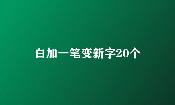 白加一笔变新字20个