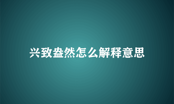 兴致盎然怎么解释意思