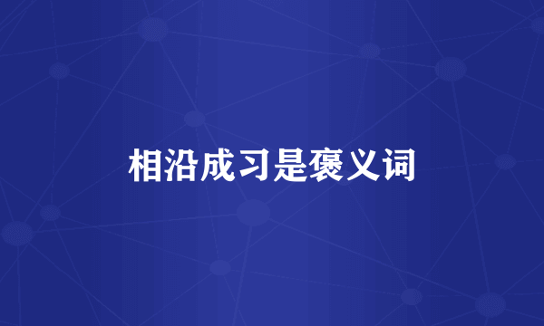 相沿成习是褒义词