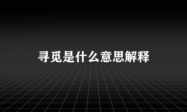 寻觅是什么意思解释
