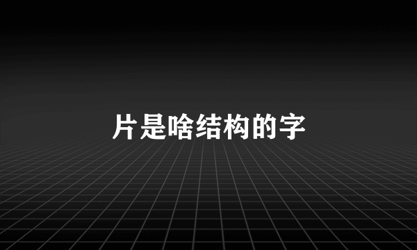 片是啥结构的字