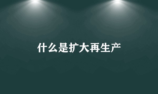 什么是扩大再生产