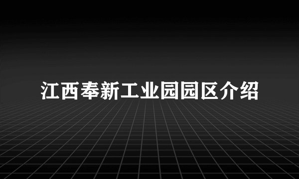 江西奉新工业园园区介绍