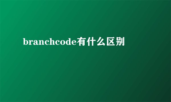 branchcode有什么区别