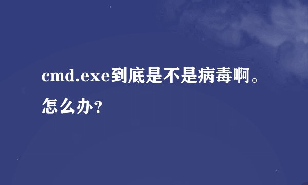 cmd.exe到底是不是病毒啊。怎么办？