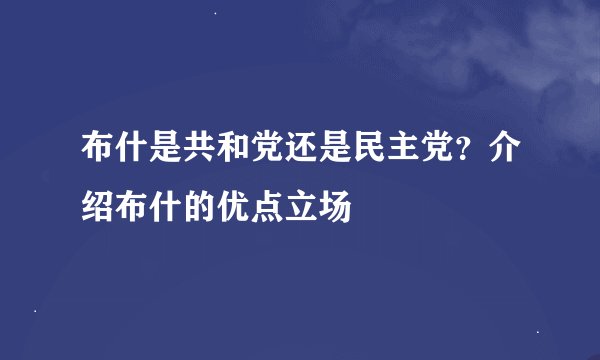 布什是共和党还是民主党？介绍布什的优点立场