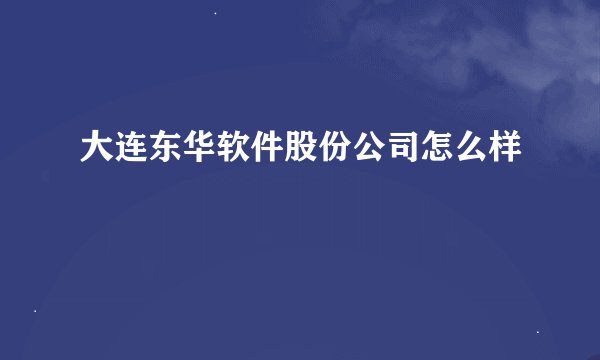 大连东华软件股份公司怎么样