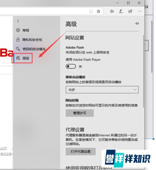 开启Win10自带的浏览器Adobe Flash Player插件
