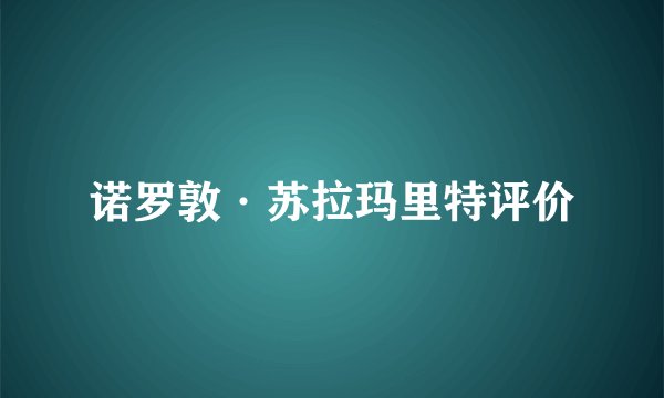 诺罗敦·苏拉玛里特评价