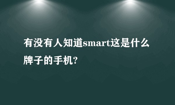 有没有人知道smart这是什么牌子的手机?