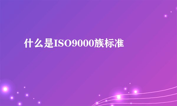 什么是ISO9000族标准