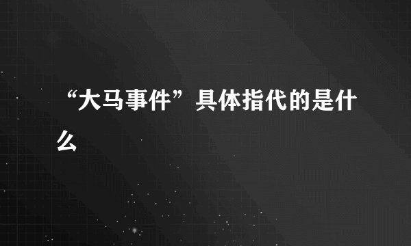 “大马事件”具体指代的是什么