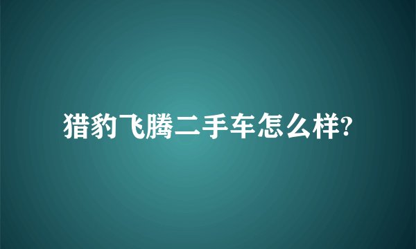 猎豹飞腾二手车怎么样?