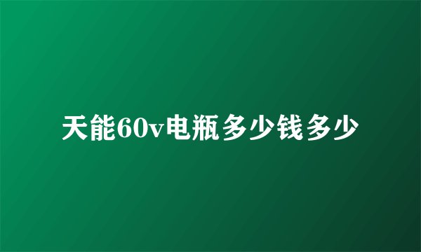 天能60v电瓶多少钱多少