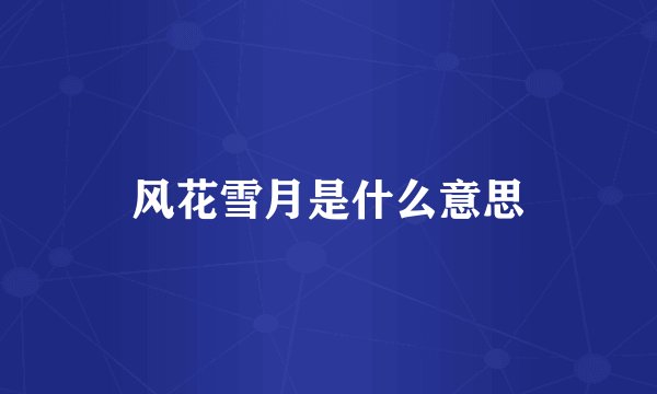 风花雪月是什么意思