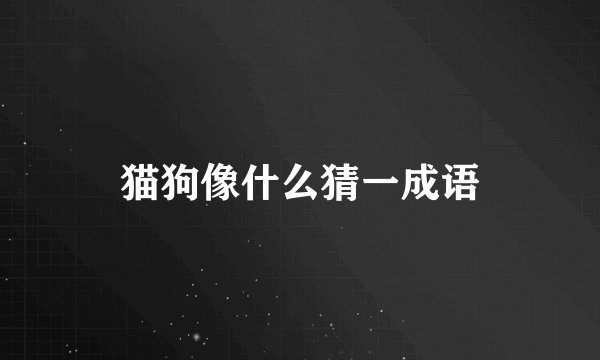 猫狗像什么猜一成语