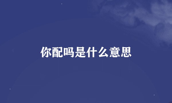 你配吗是什么意思