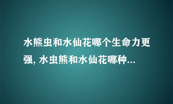 水熊虫和水仙花哪个生命力更强, 水虫熊和水仙花哪种生命力顽强