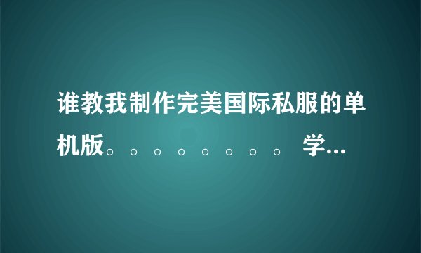 谁教我制作完美国际私服的单机版。。。。。。。。 学会了我追加200分