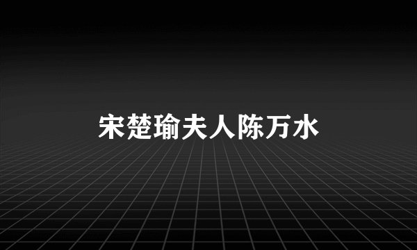 宋楚瑜夫人陈万水