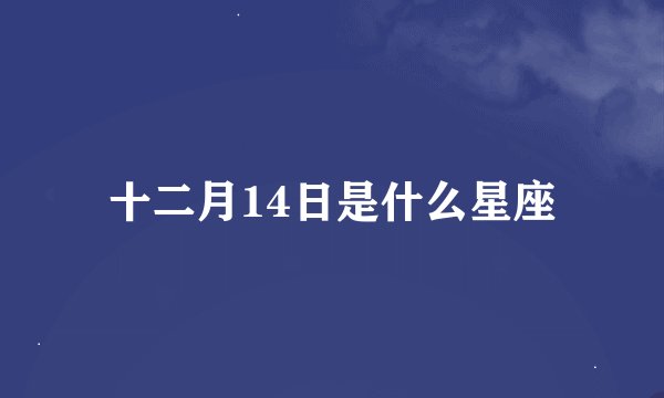十二月14日是什么星座