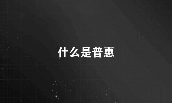 什么是普惠