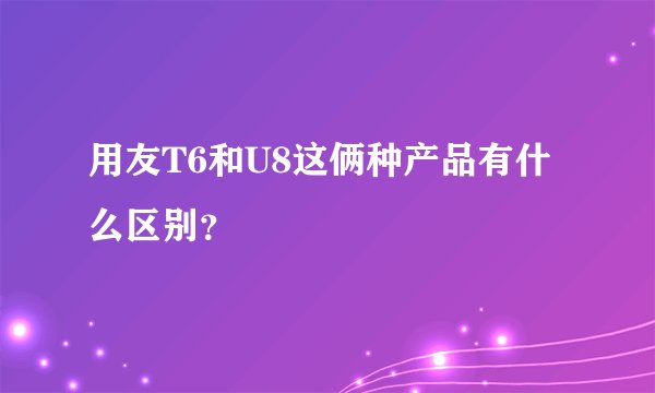 用友T6和U8这俩种产品有什么区别？