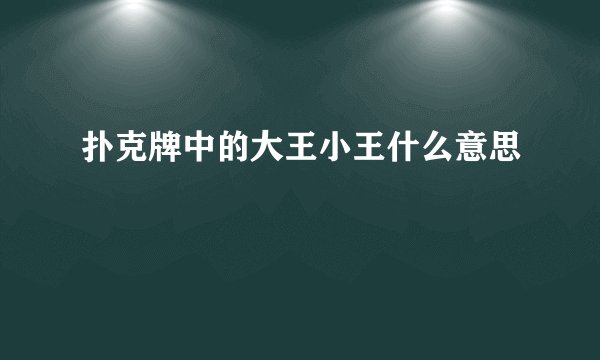 扑克牌中的大王小王什么意思