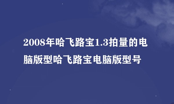 2008年哈飞路宝1.3拍量的电脑版型哈飞路宝电脑版型号