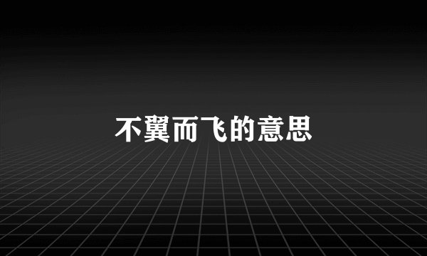 不翼而飞的意思