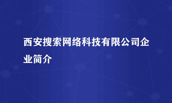 西安搜索网络科技有限公司企业简介