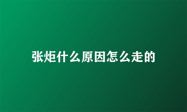 张炬什么原因怎么走的
