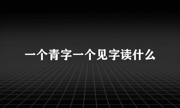 一个青字一个见字读什么