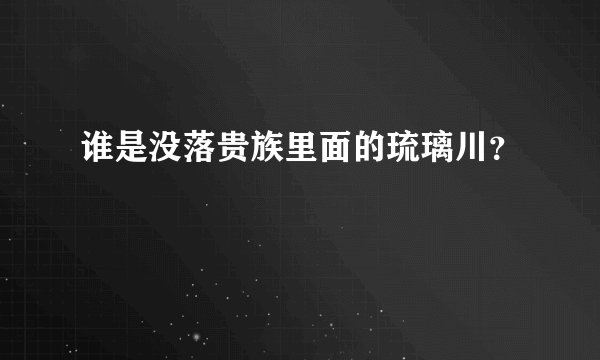 谁是没落贵族里面的琉璃川？